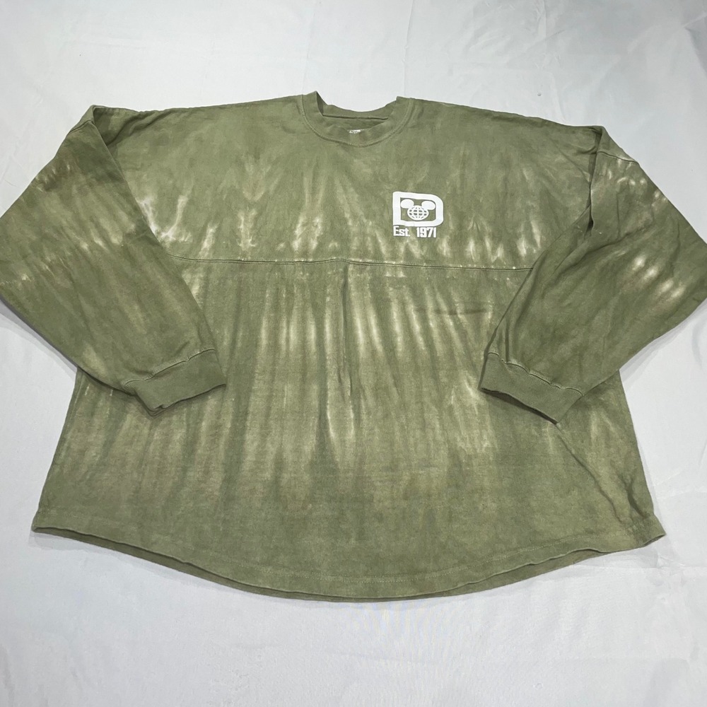 Disney Spirit Jersey Walt Disney World Green Tie Dye Puff Print Mens Medium